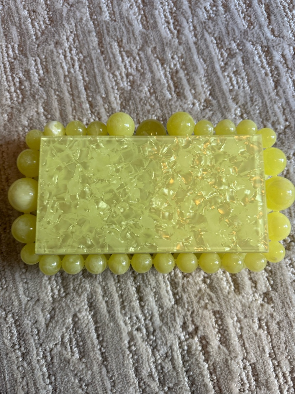 Cult Gaia Eos Yellow Beaded Acrylic Clutch - Picture 6 of 8